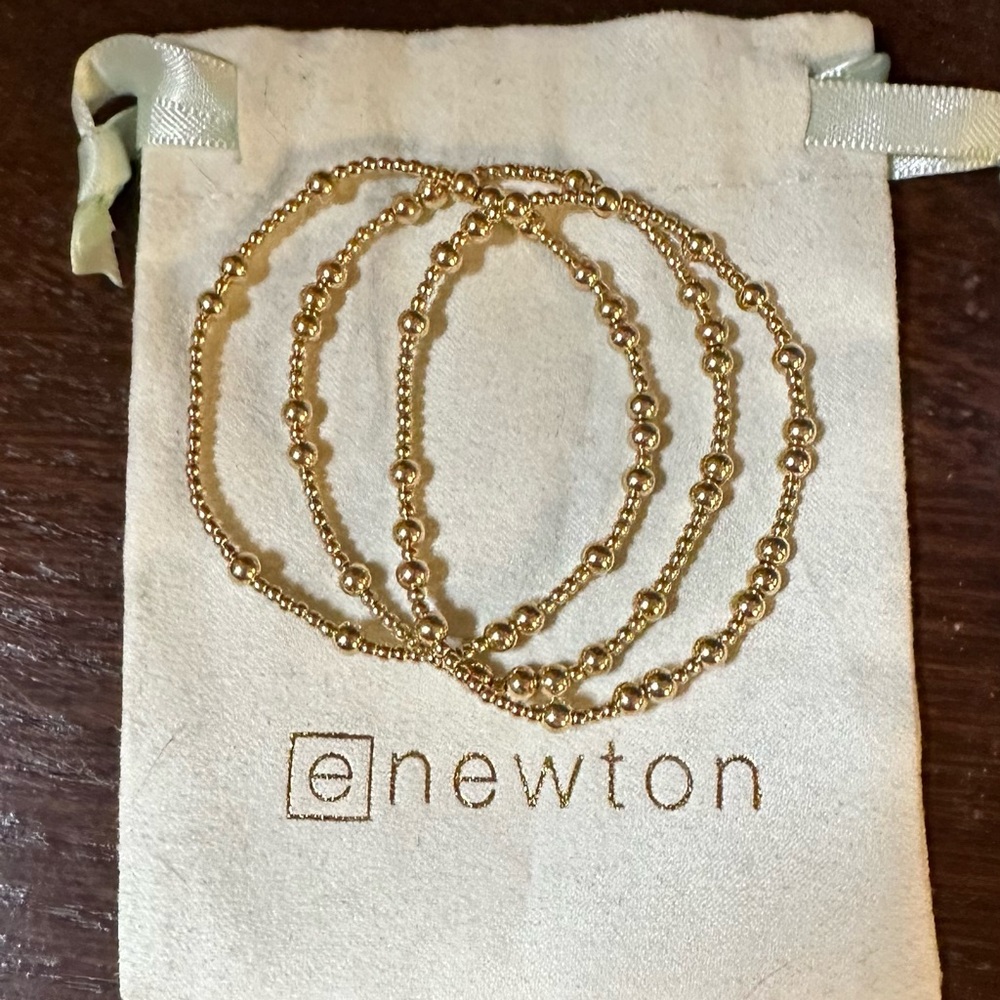 E Newton Gold Beaded Bracelet Set